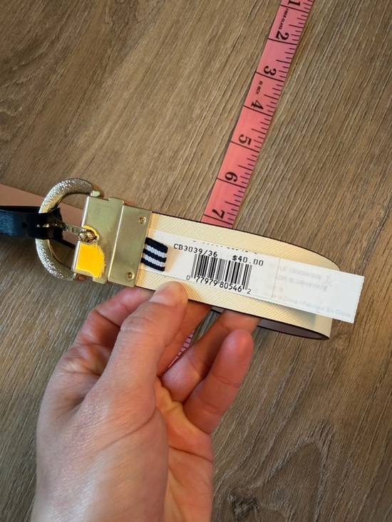 NWT- Nautica Light Pink Leather Belt with Gold Buckle- size small main image 5
